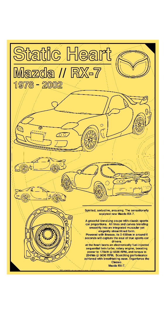 Mazda RX7 // Competition Yellow